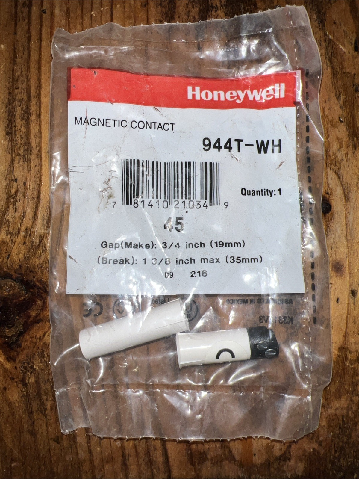 Honeywell 944T-WH Recessed Door/Window Magnetic Contact w/ Terminal White