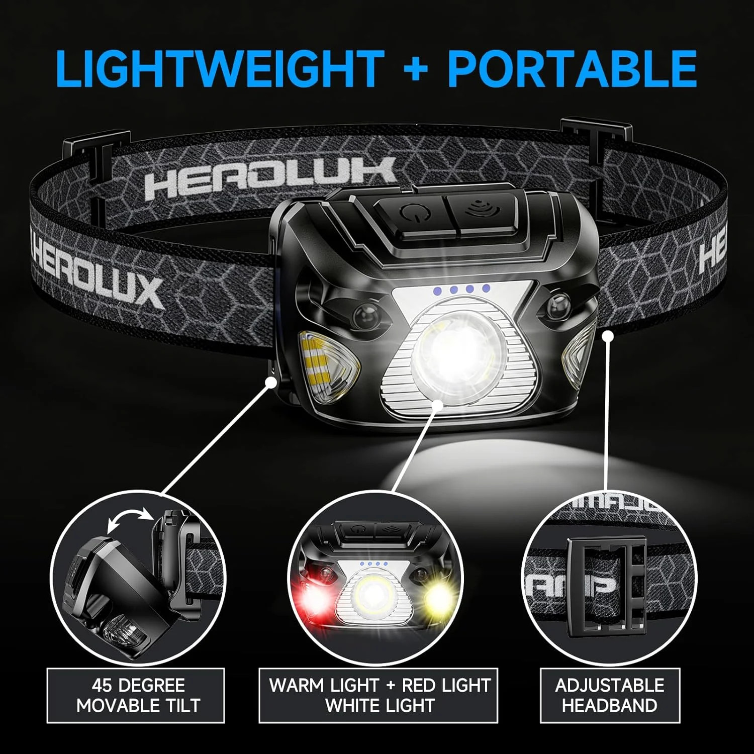 2 Sets High-End Comfortable Camping Work Headlamp Long Endurance Lighting FAST
