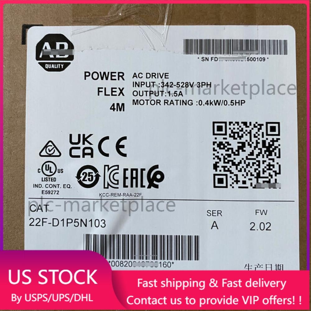 22F-D1P5N103 AB PowerFlex 4M 0.4 kW 0.5 HP AC Drive 22F-D1P5N103 NEW