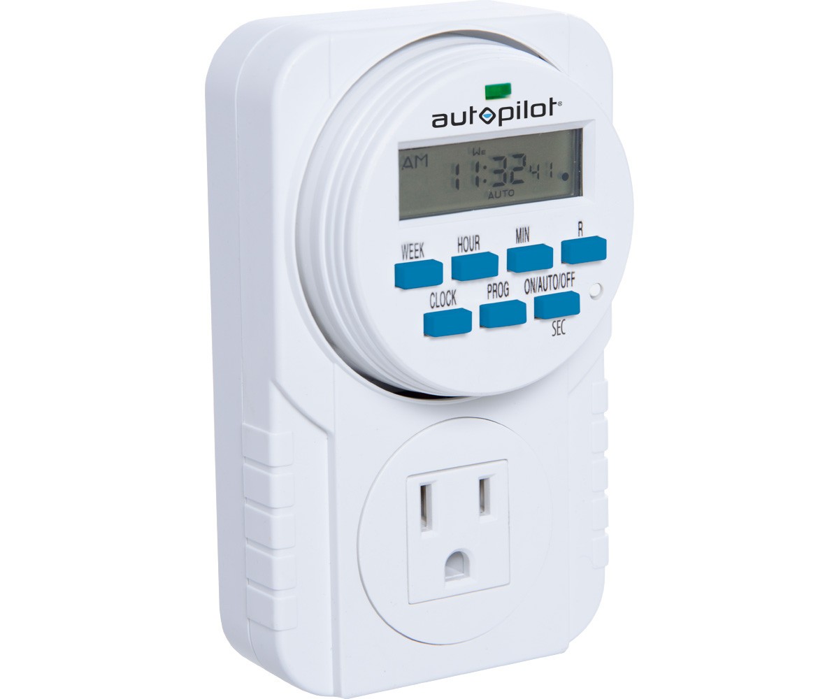 Autopilot 7-Day Grounded Digital Programmable Timer, 1725W, 15A, 1 Second On/...