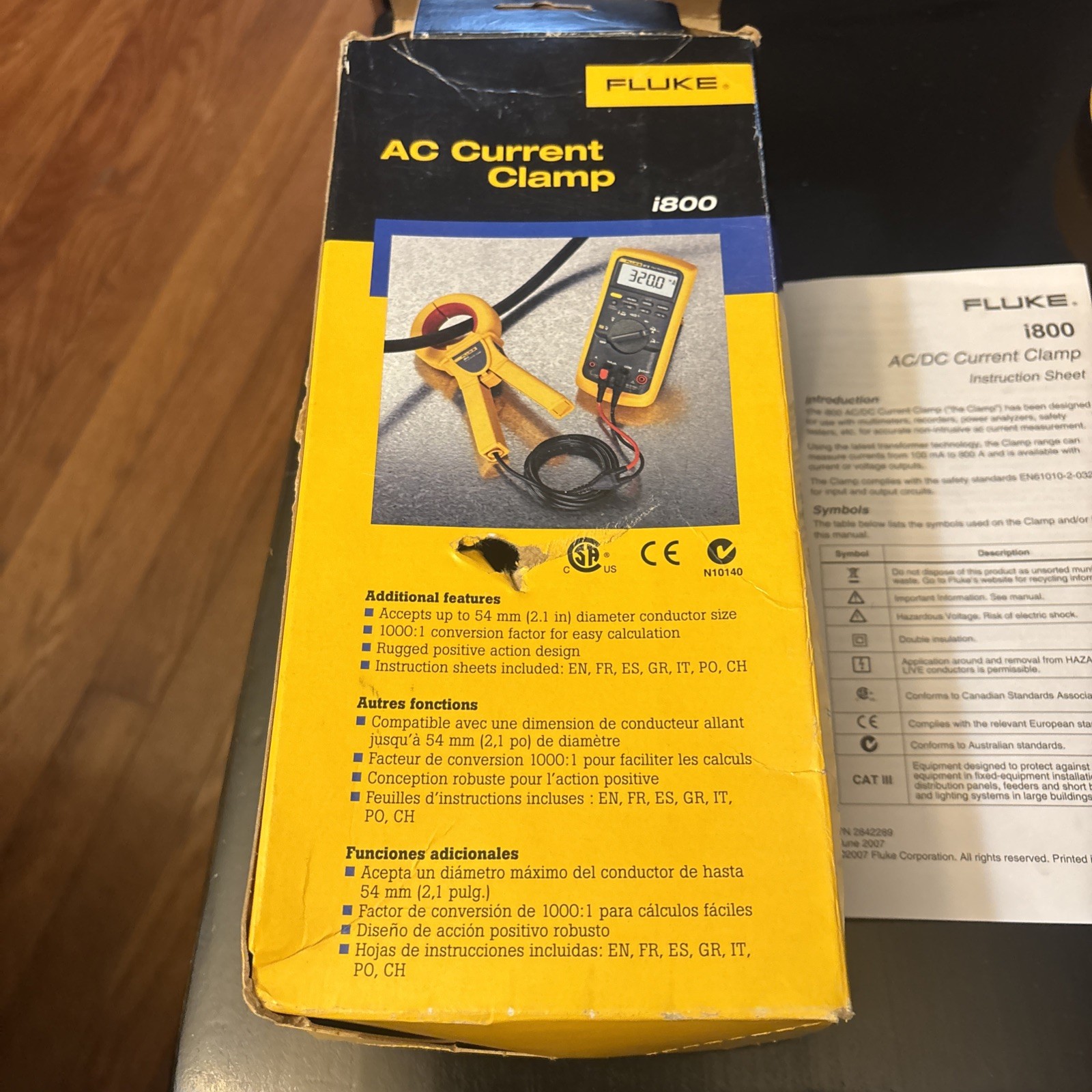 Fluke Fluke-I800 Ac Clamp On Current Probe, 800A