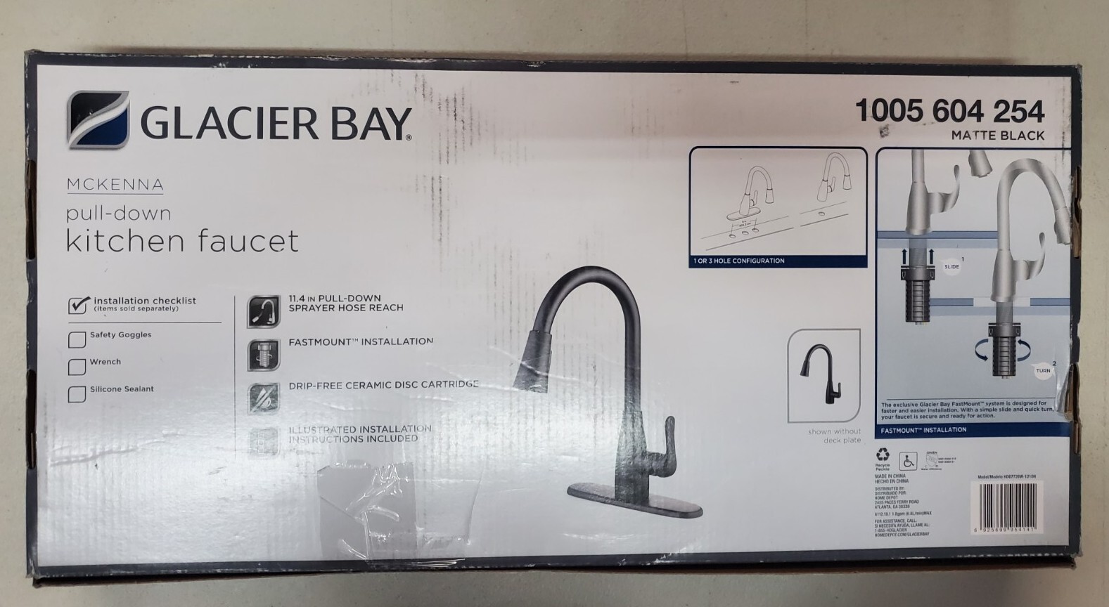 Glacier Bay McKenna Single-Handle Pull-Down Sprayer Kitchen Faucet - Matte Black