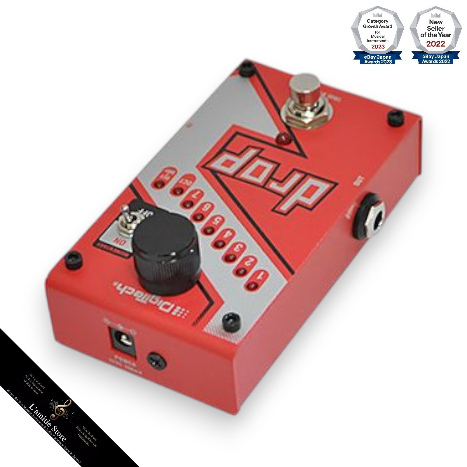 Digitech DROP Compact Polyphonic Tune Pitch Shifter Octaver JP Analog Red Used