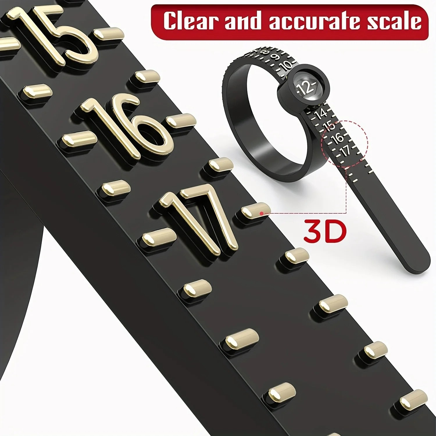 Ring Sizer Magnifier US UK EU HK Jewelry Finger Measuring Tool