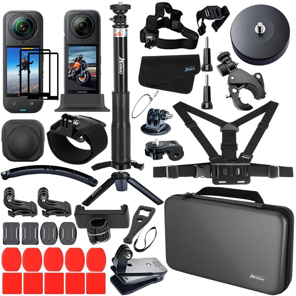 Insta360 X5/X4 Accessories Kit - Magnetic Mount, Tripod, Selfie Stick, Chest Str
