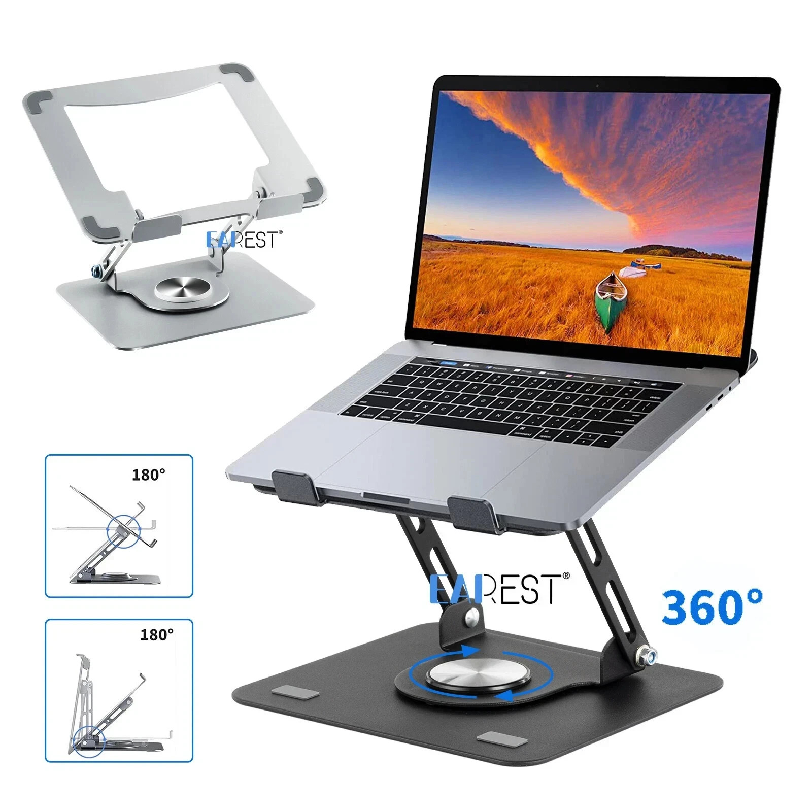 360° Adjustable Laptop Stand Desk Holder Notebook Computer Riser up to 17.3”