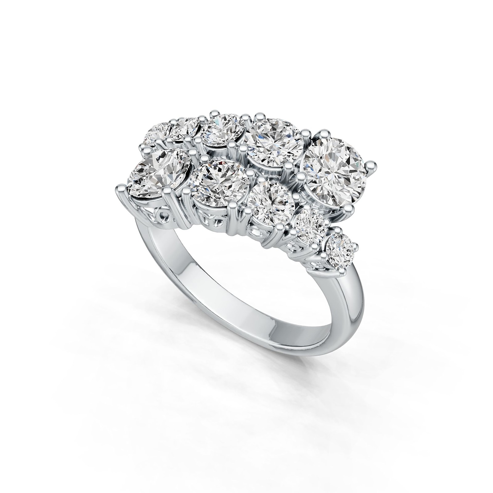 Sterling Silver Semi Mount Ring Setting Round RD 6X6mm 5X5mm 4X4mm 3X3mm
