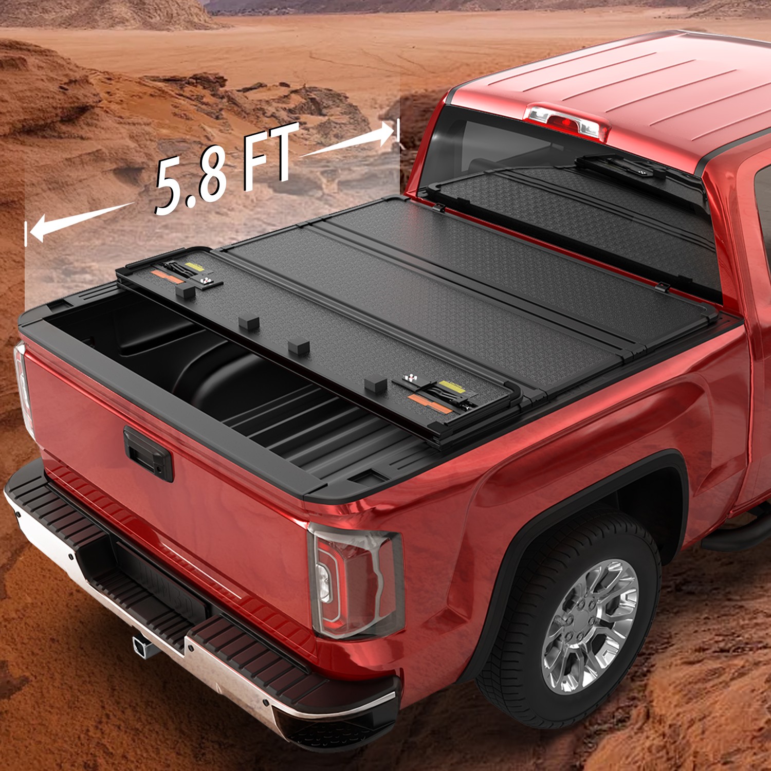 5.8FT 4Fold Hard Alu Truck Bed Tonneau Cover For 2007-2013 Silverado Sierra 1500