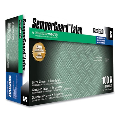 SemperMed INDPS102 Latex Gloves, Cream, Small, 100/box, 10 Boxes/carton