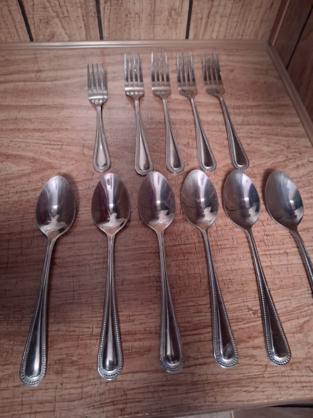 11-Mixed WHOLE HOME Stainless Beaded Flatware