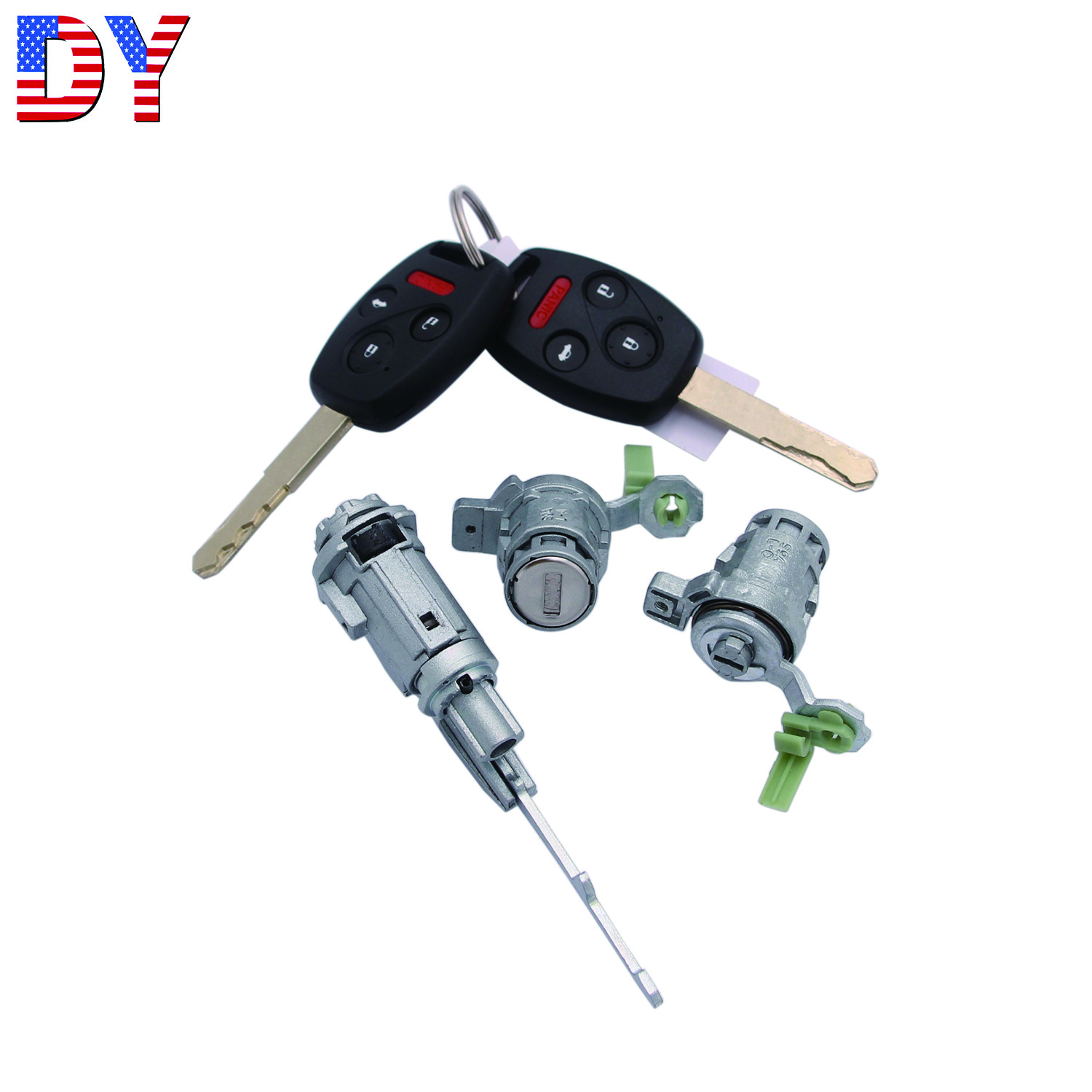 Ignition Cylinder and Door Lock Set Fit for Honda CR-V 02-06 w/ Remote key Shell