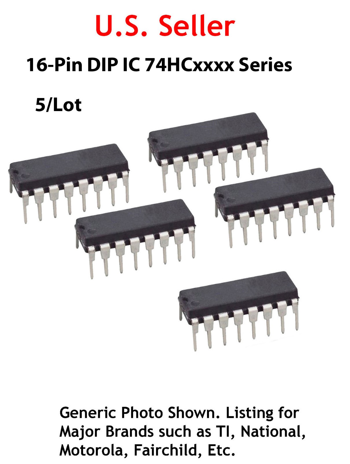 74HC4052 Dual 4-Channel Analog Multiplexer/Demultiplexer: 16-Pin DIP IC: 5/Lot