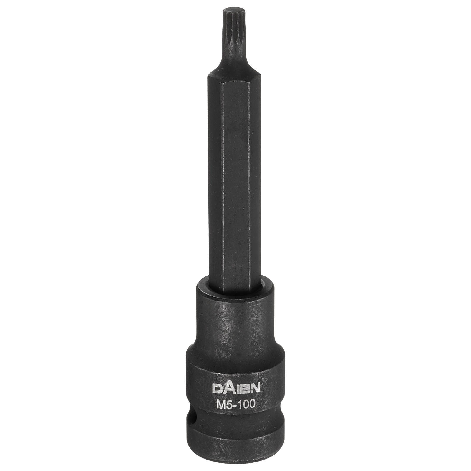 M5 12 Point Spline Bit Socket 100mm Length 1/2" Square Impact Bit, Black
