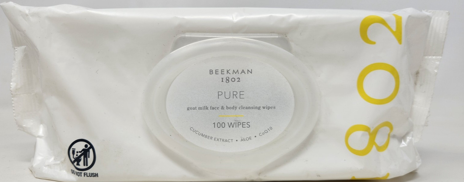 BEEKMAN 1802 Pure Goat Milk Face & Body Cleansing Wipes 100 Wipes New Sealed