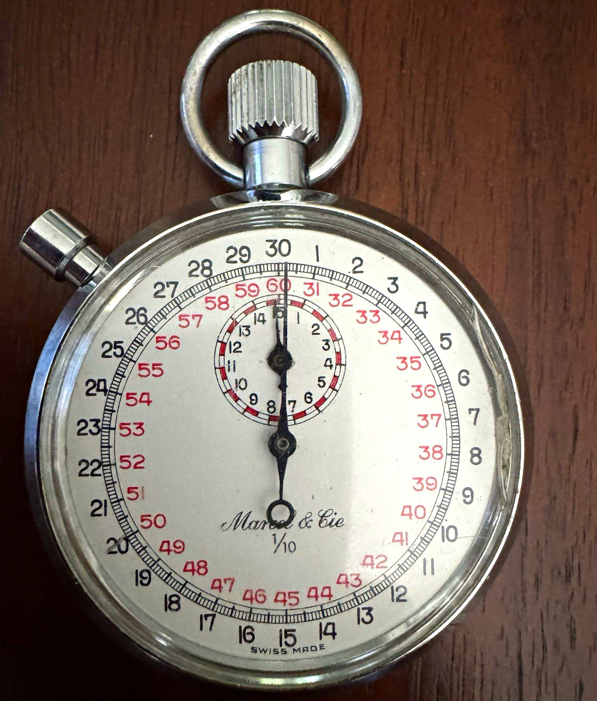 Vintage Marcel & Cie Swiss 1/10 Second Stopwatch 15 Minute Timer Parts Repair