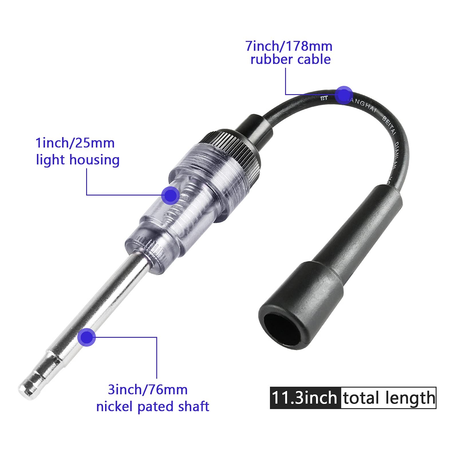 6 Pcs Car Spark Plug Tester - Engine Ignition 6pcs, black