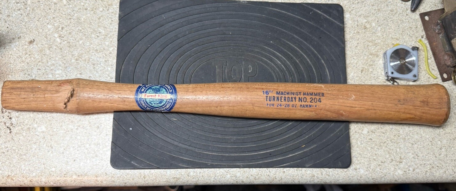 Turnerday Woolworth Handle Co.  16" Machinist Hammer Axe Handle #204 Forest King
