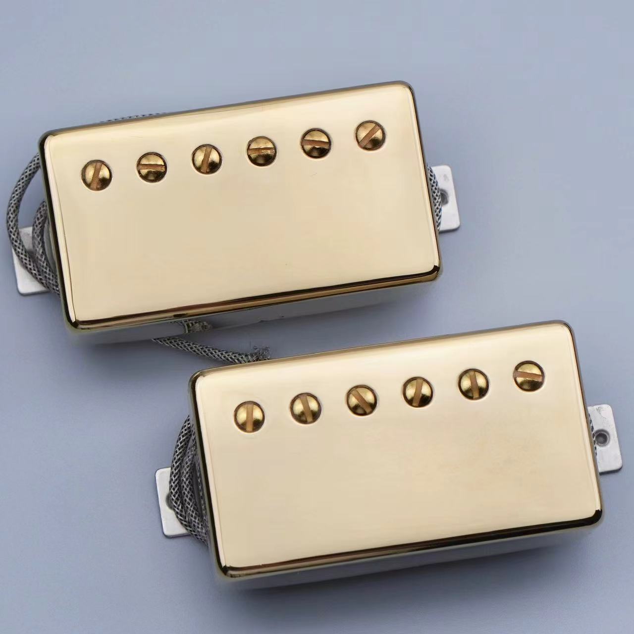 Alnico II 57 Classic Vintage PAF Humbucker Pickups Braided WIRE Gold Fit Gibson