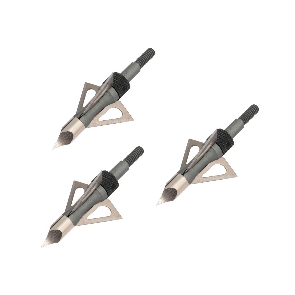 (2 pack) PowerPoint Archery Broadheads, 3-pack, 100-Grains, Black