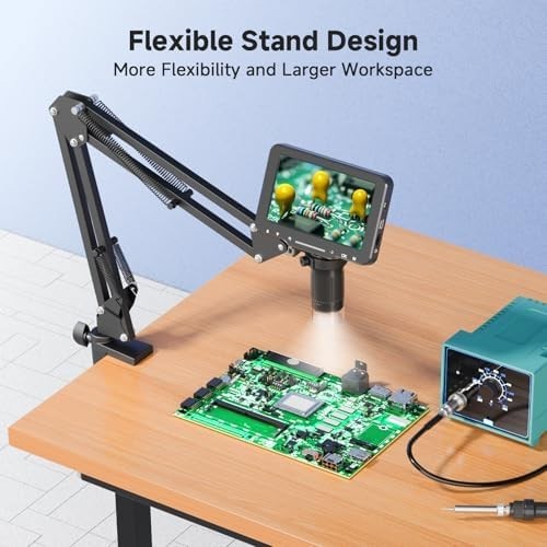 5" LCD Digital Microscope, 1000X Magnification Soldering Microscope for Elect...