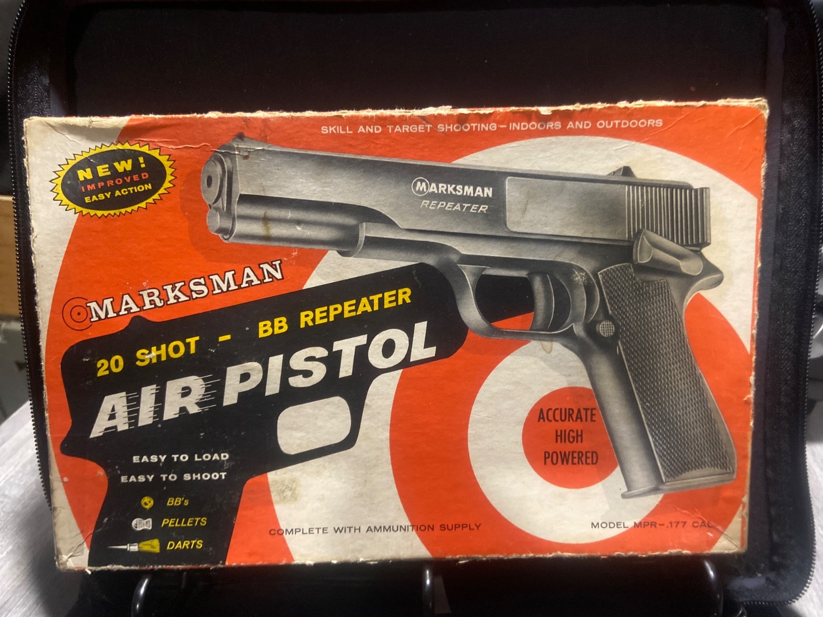 Vintage 1950s Marksman MPR Air Pistol - Los Angeles 25 - Patent Pending - Comple