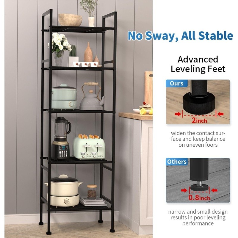 5-Tier Storage Shelf Heavy Duty Rust Proof Easy Assembly Home Office Garage New