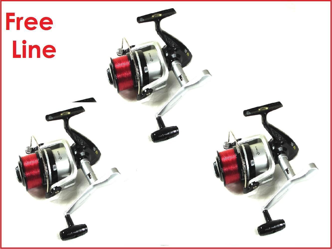 3 x Sea Fishing Beach / Pier Reels Lineaeffe SX-70 ** FREE RED LINE **