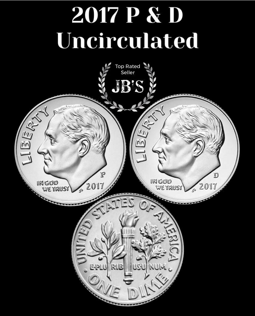 2017 P&D Roosevelt Dimes (2) Coin Set - BRILLIANT UNCIRCULATED (BU)
