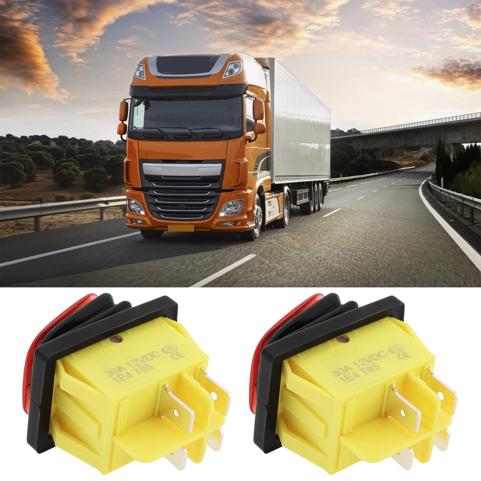 4Pcs Waterproof Rocker Toggle Switch 4 Pins 2 Position ON/Off 12V/30A Switch ...