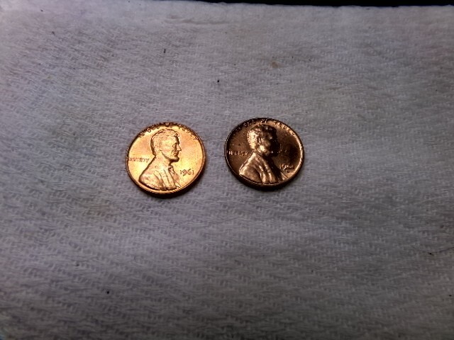1961 P D Lincoln Memorial Penny Uncirculated 2 COINS