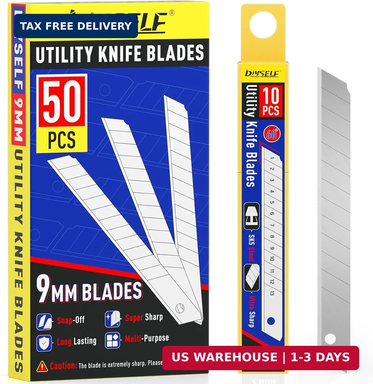 50Pcs 9mm Utility Knife Replacement Blades, Snap Off Blades for 9MM Universal...