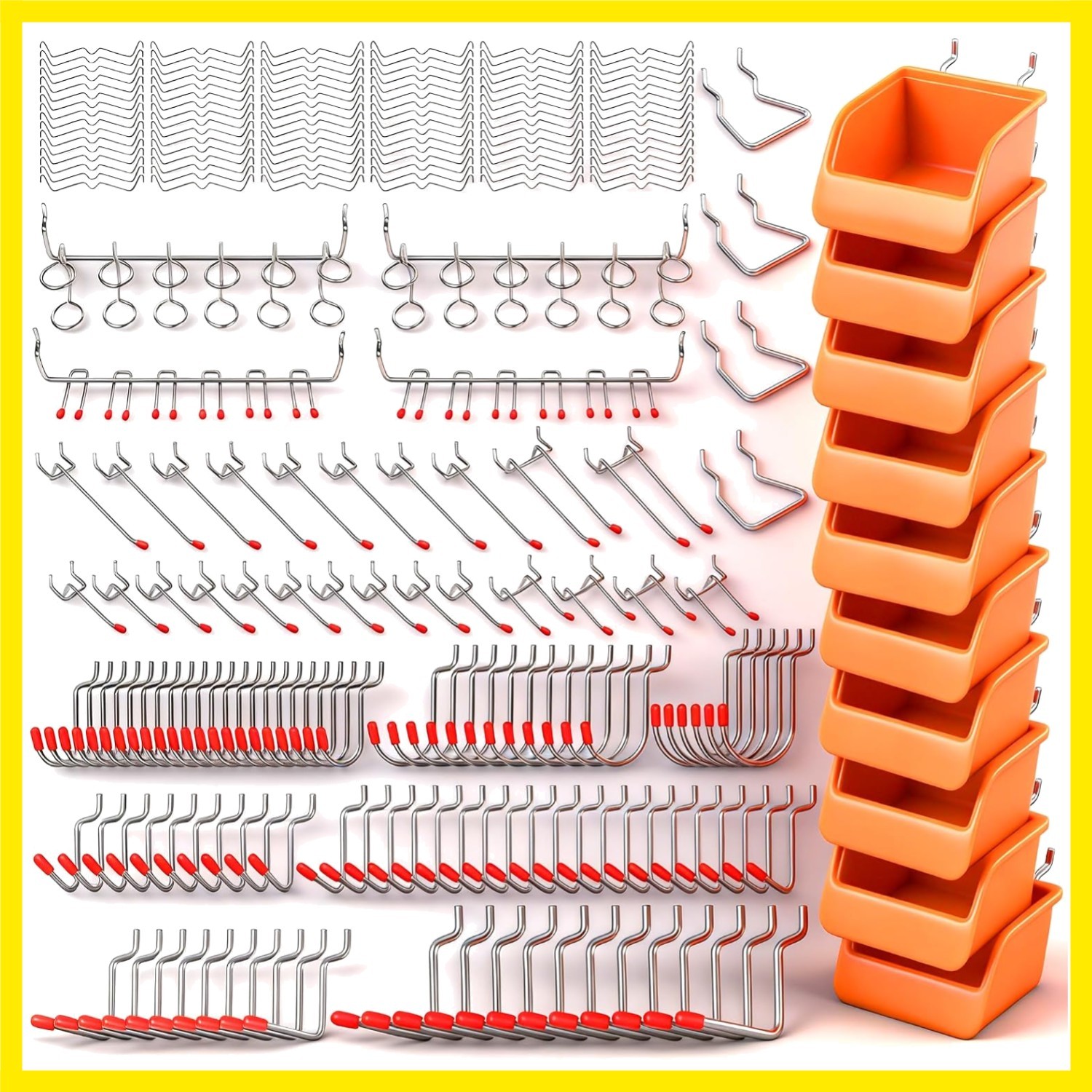 238 PCS Pegboard Hooks Assortment Kit – 16 Types Heavy Duty Pegboard Accessor...