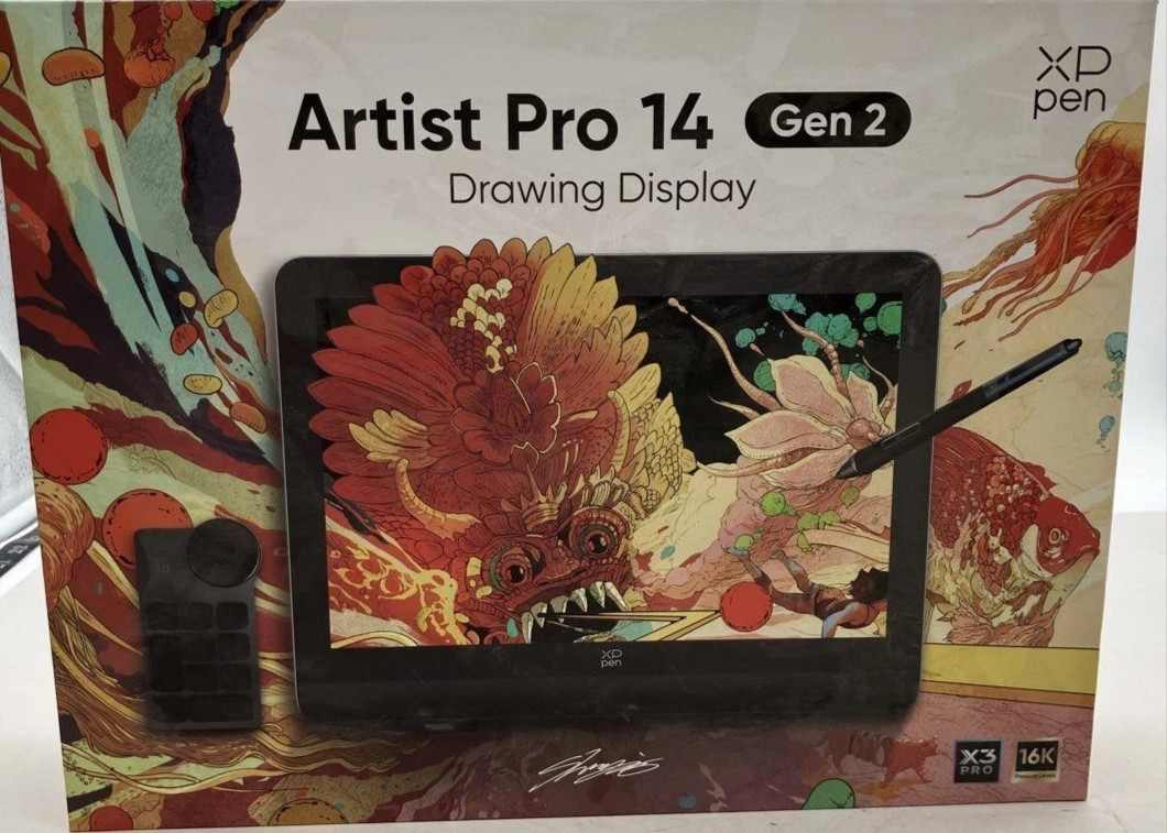 XPPen Artist Pro 14 Gen 2 Graphics Drawing Tablet 16384 Levels FHD Used