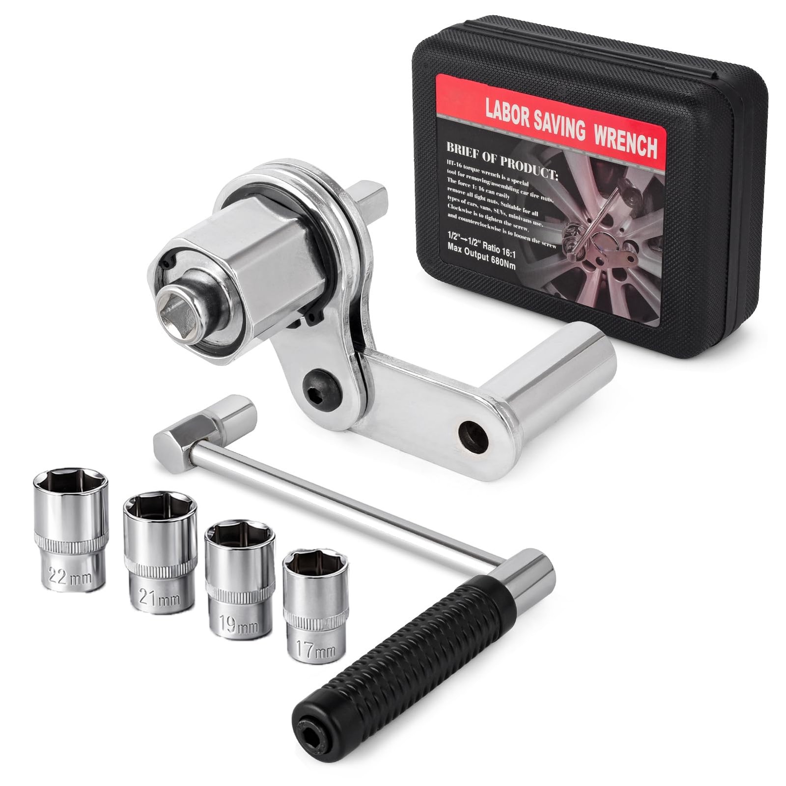 Torque Multiplier Wrench Lug Nut Remover 116 Gear Ratio Heavy Duty Alloy Steel