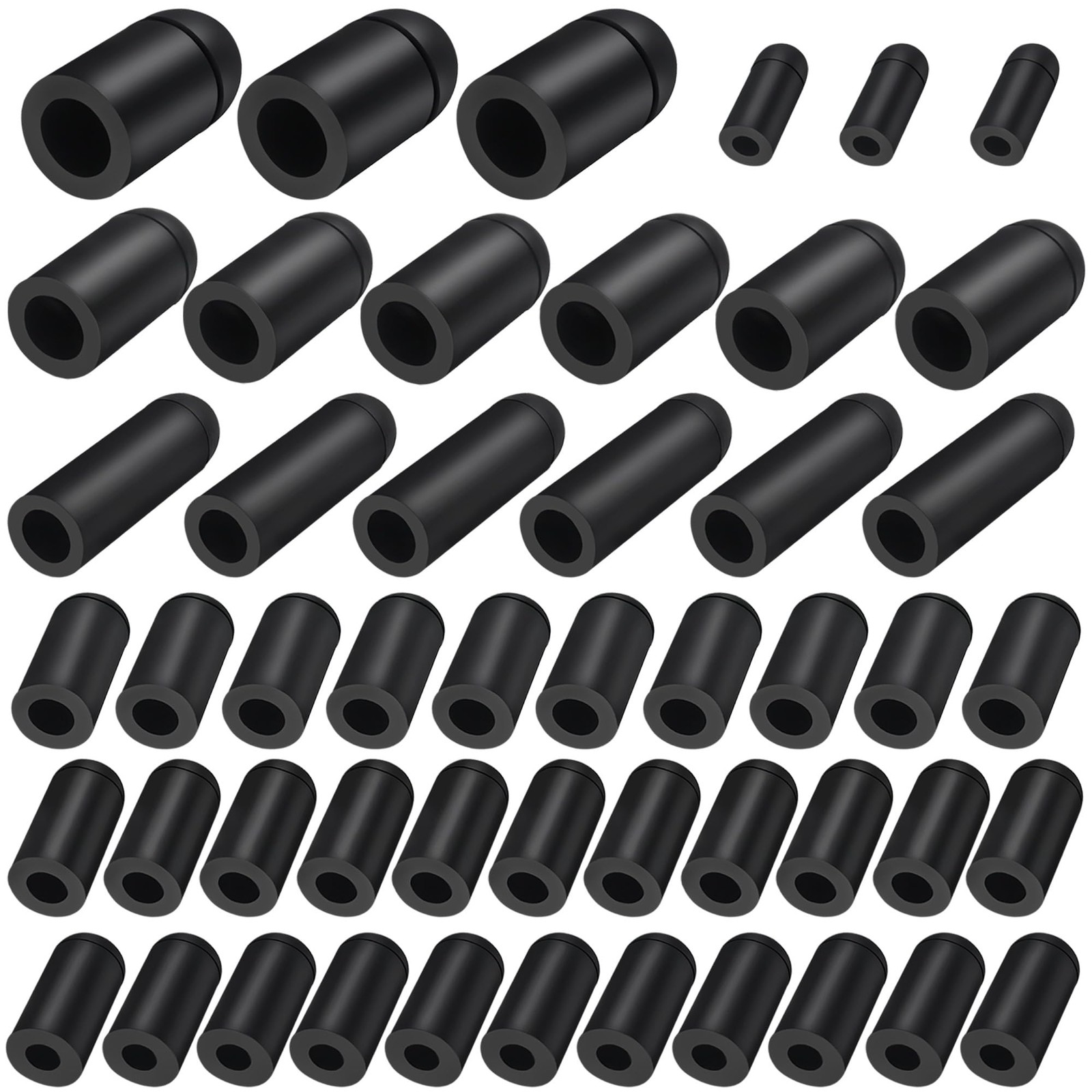 Rubber Vacuum Caps Plug Kit, 63 PCS Assorted Plugs Hose Black, Black