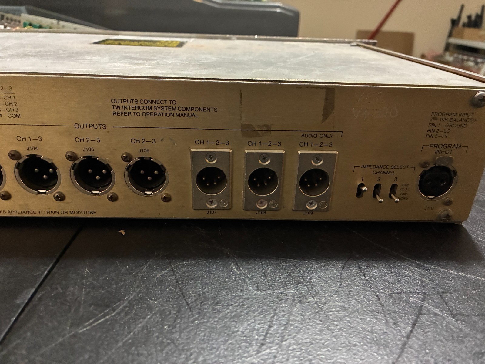 TELEX RTS TW INTERCOM SYSTEM POWER SUPPLY MODEL PS31