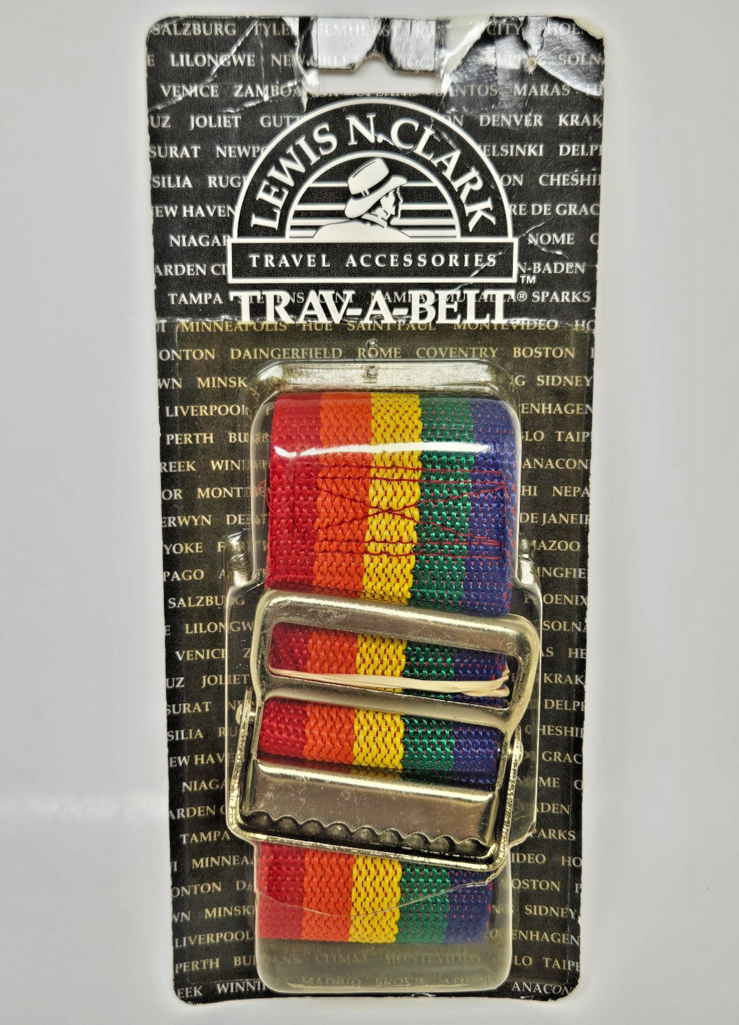 Vintage Lewis N. Clark Trav-A-Belt Travel Belt Accessory Pride Rainbow