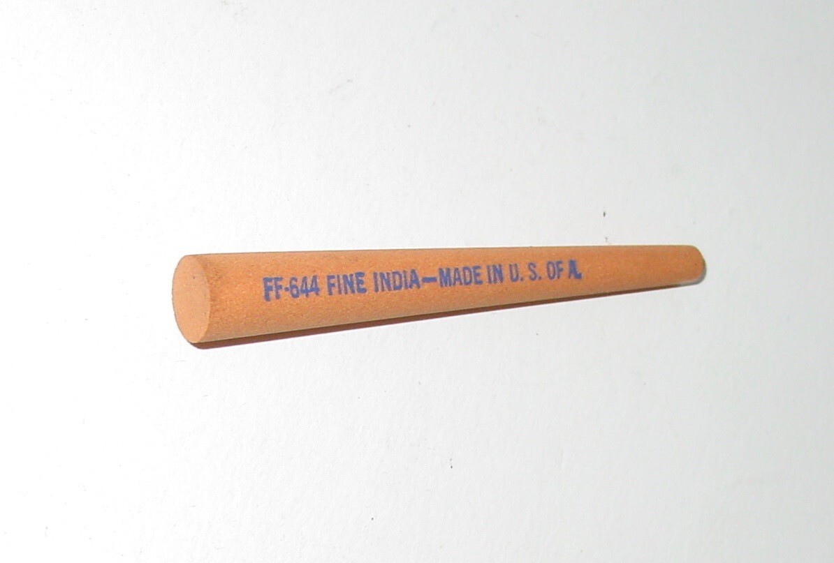 VINTAGE NORTON BEHR MANNING FF644 FINE INDIA FILE SHARPENING OIL STONE USA NOS