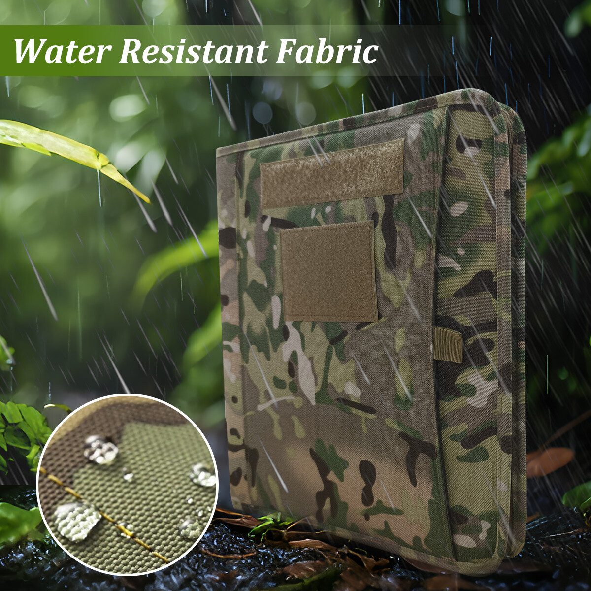 Tactical A4 3-Ring Binder Padfolio Notepad Weatherproof Notebook Cover w/ Zipper