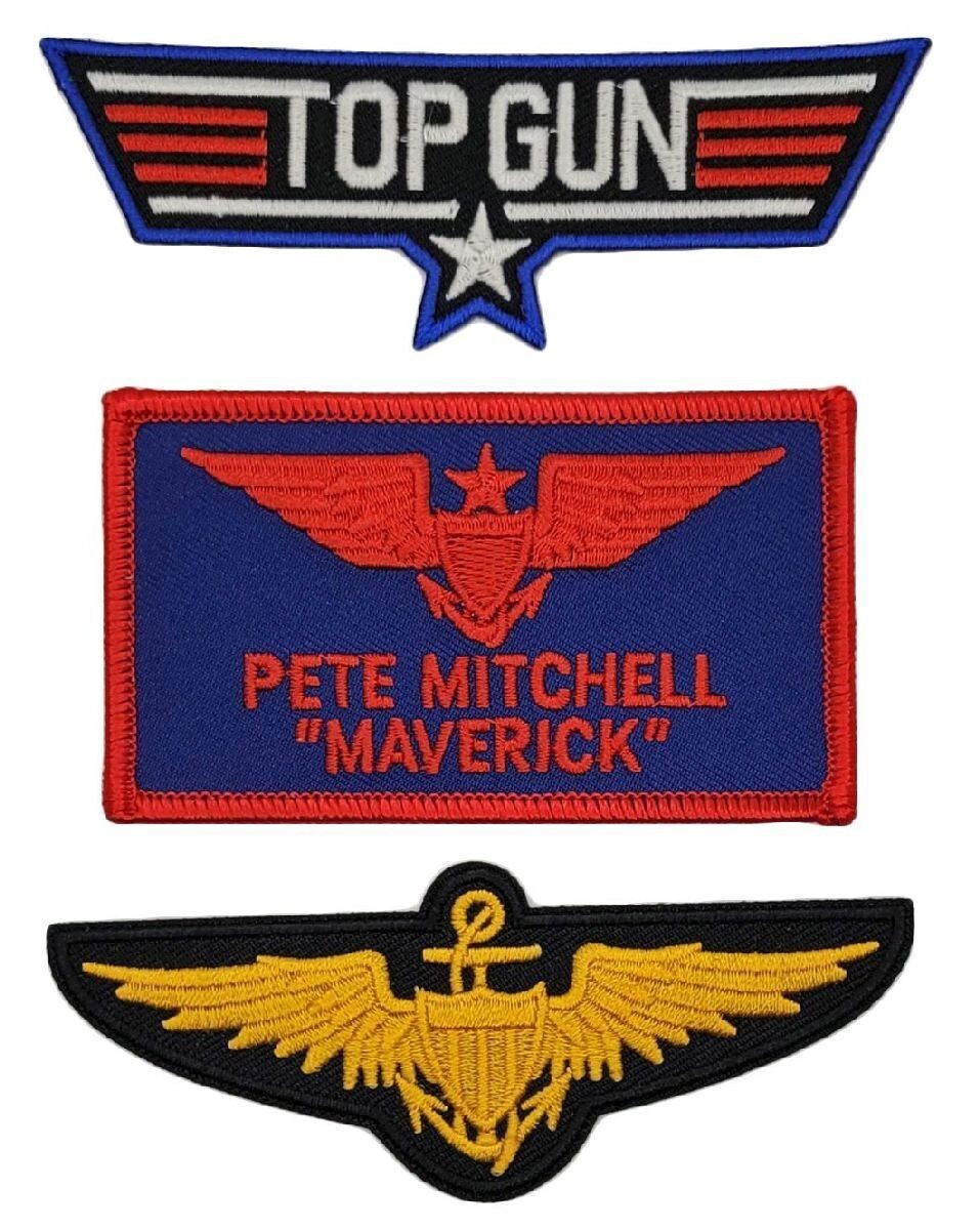 Nick Bradshaw Goose Top Gun Navy Fighter School Patch - 3PC  | iron on sew on
