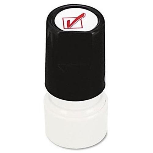 Universal Office Products 10075 Round Message Stamp Red Check Mark