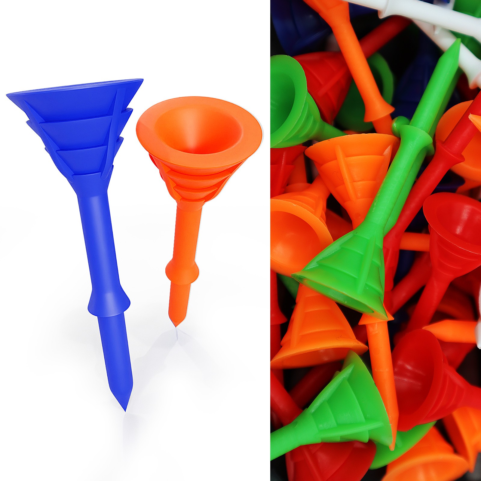 Golf Tees Durable Plastic 3-1/4" Big Cup Golfer Training Aid Tools 83mm 30 Pack