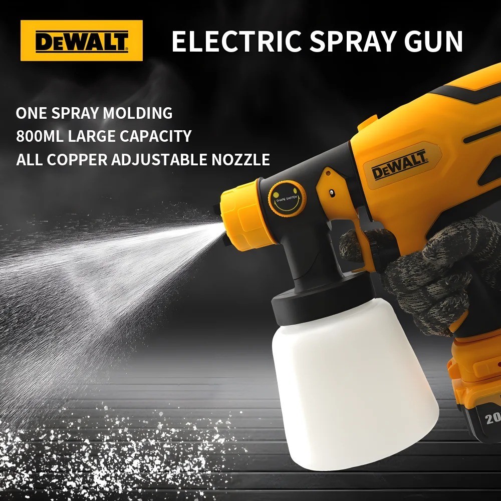 DEWALT Electric Spray Paint Gun 800ML Cordless Paint Sprayer Electric Paint .