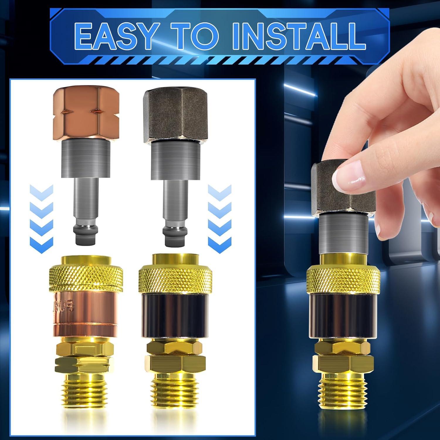 Oxygen Acetylene Brass Quick Connect for Torch, Cutting Torch Copper Quick Conne