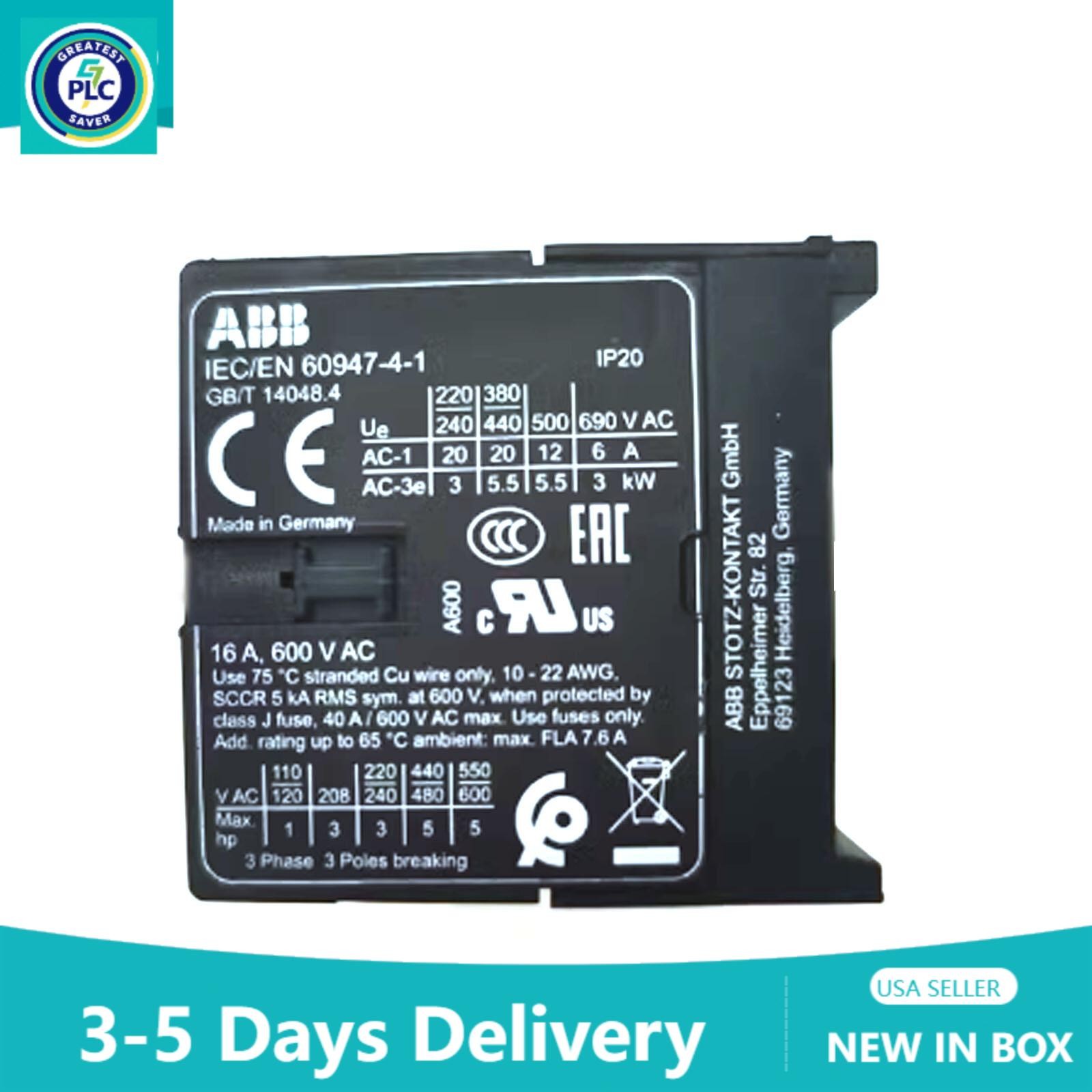ABB IEC/EN60947-4-1 Contactor New In Box US Free TAX