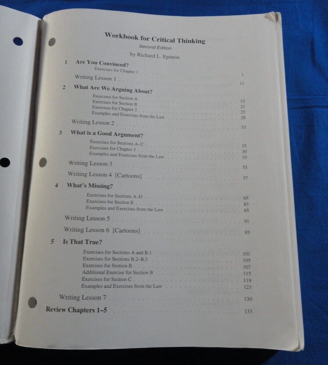 SECOND EDITION RICHARD L. EPSTEIN WORKBOOK FOR CRITICAL THINKING SELF HELP BOOK