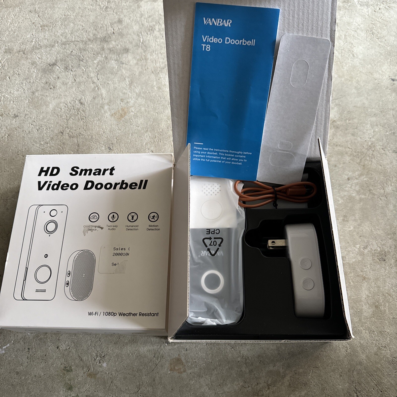 VANBAR T8 HD Smart Video Doorbell with Wifi and App Connect