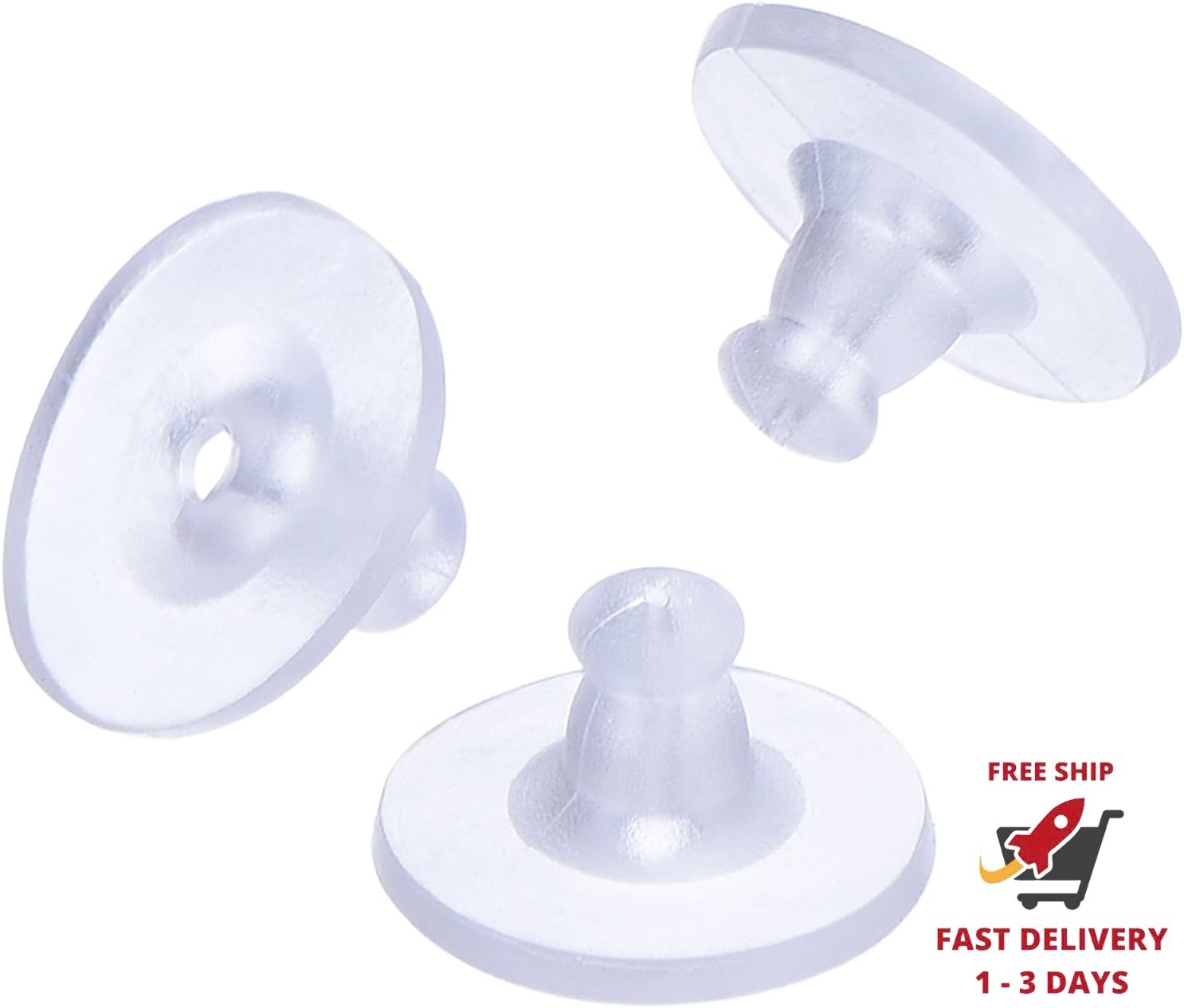 Paquete de 100 tapones de silicona para pendientes, tapones de seguridad de goma