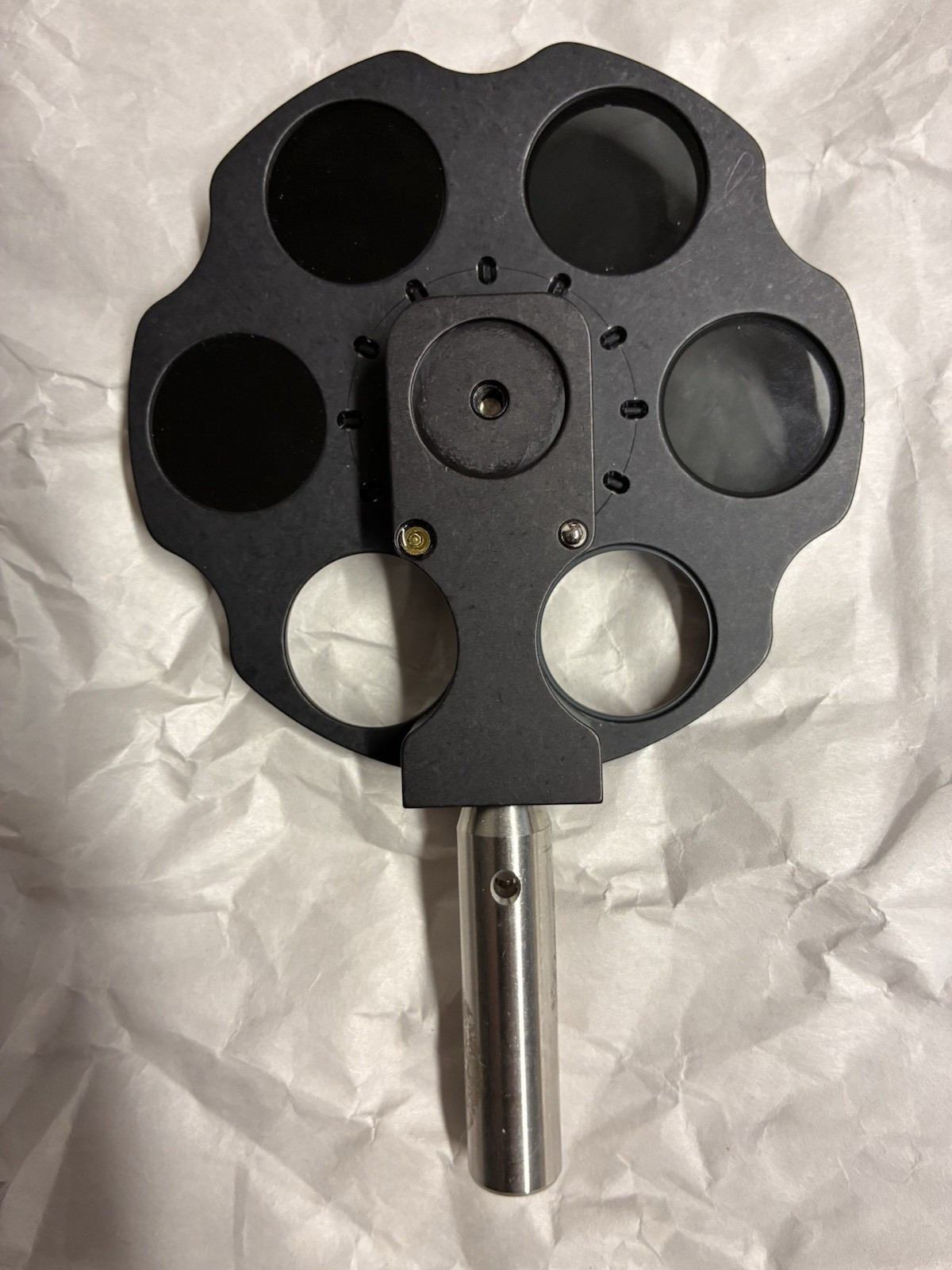 6 position Thorlabs FW1 Filter Wheel ( 4 filters) w/ post