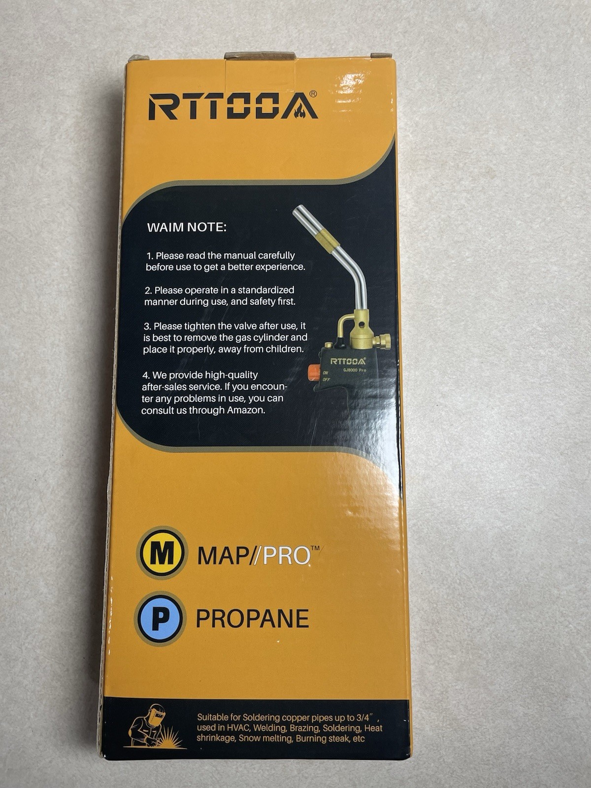 High-Intensity Adjustable Propane Torch Head with Self-Ignition Feature